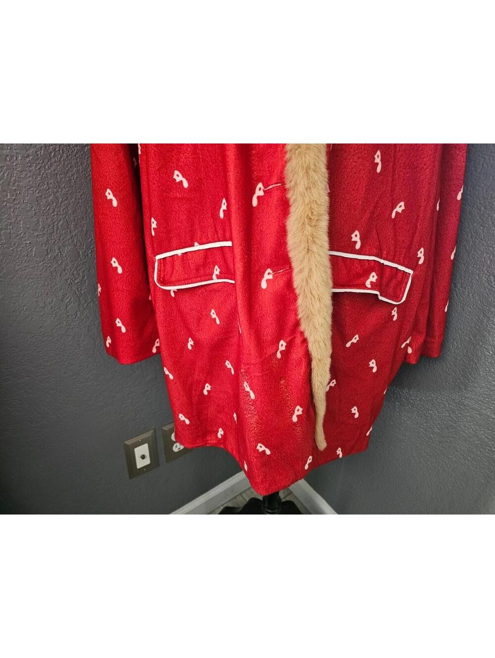 Women's Misslook Button Up Jacket Layered Faux Fur Rusted Brown Size 4XL Pockets - Picture 9 of 16